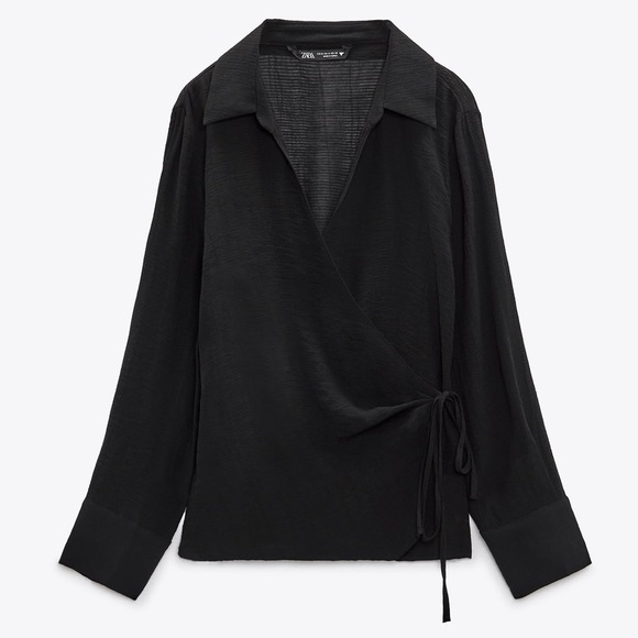 Zara Tied Flowy Shirt - Picture 3 of 4